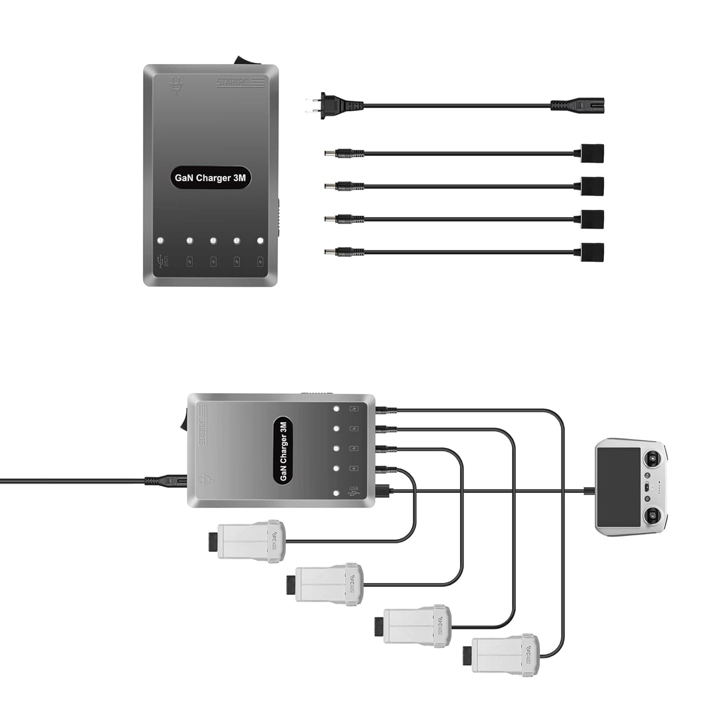 120W Fast Charger for Mavic 3/ 3 Pro & 3 Classic Battery Charging Hub Accessories