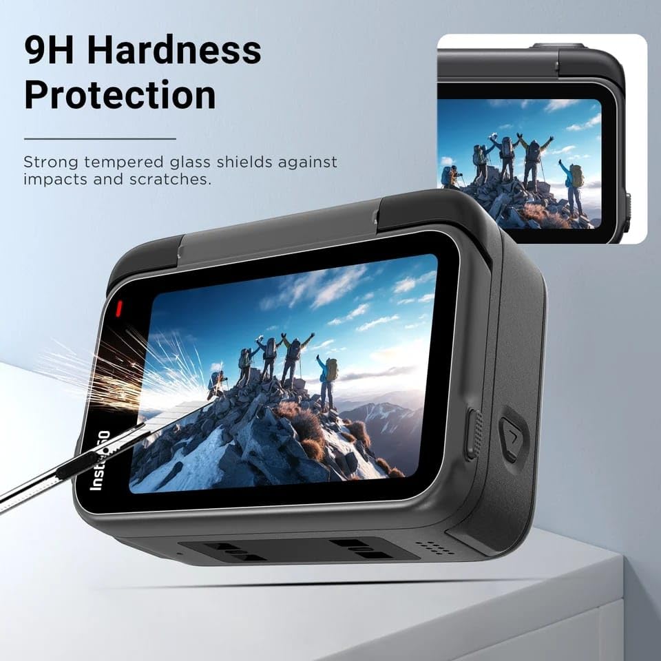 Tempered Glass Screen and Lens Protector for Insta360 Ace Pro 2 (Set of 3) (view 5)