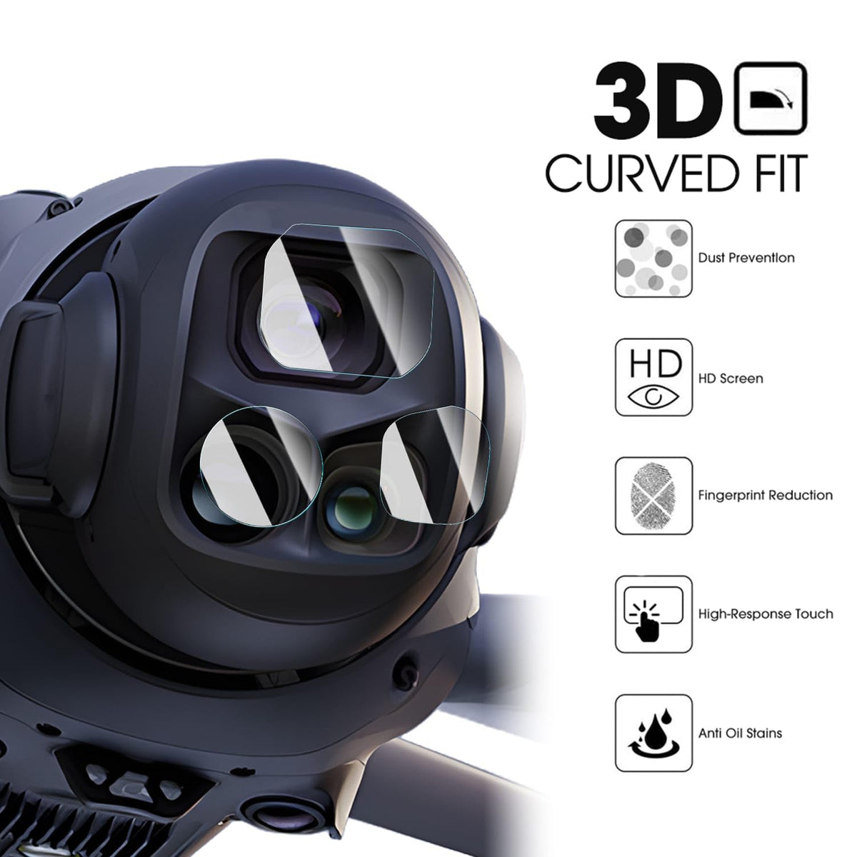 Tempered Glass Lens Protector for DJI Mavic 4 Pro Gimbal Camera (view 5)