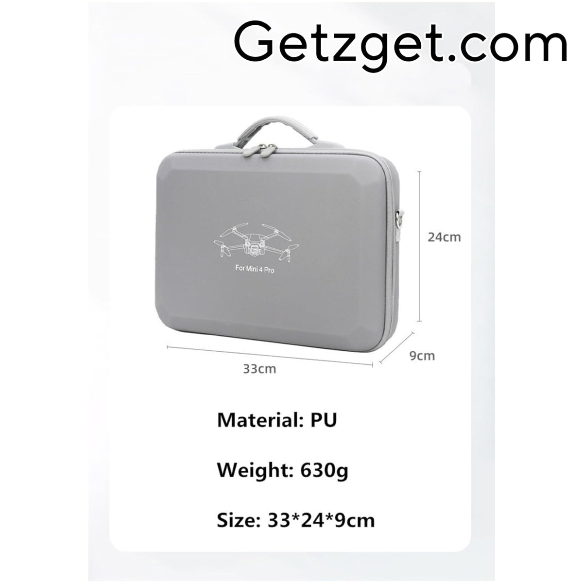 Compact PU Carrying Case for DJI Mini 4 Pro (Hand Bag) (view 4)