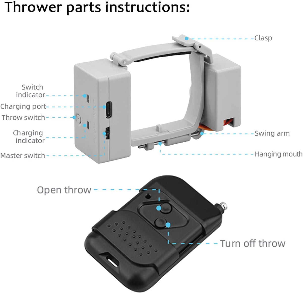 Wedding Ring Dropper Packet Thrower for DJI Mavic Mini, Mini 2 and Mini SE (view 3)