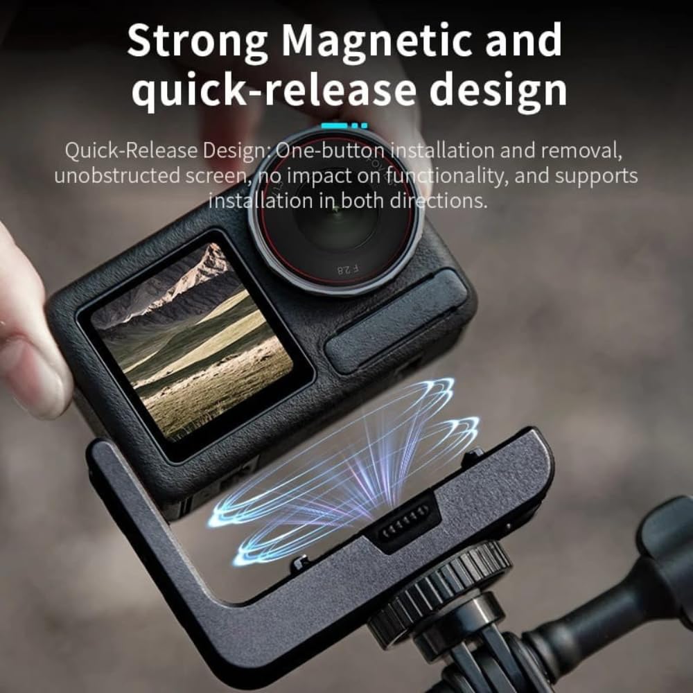Vertical-Horizontal L Shape Magnetic Base Mount For Action 3/4/ 5 pro Camera Aluminium Alloy Mounting Accessory