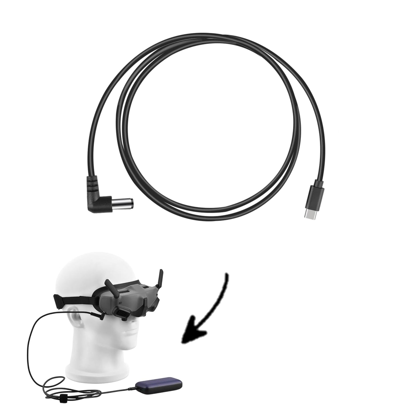 Dji Goggles 2/V2 Avata 2 FPV Battery port Type C Charging Cable (130cm Long)