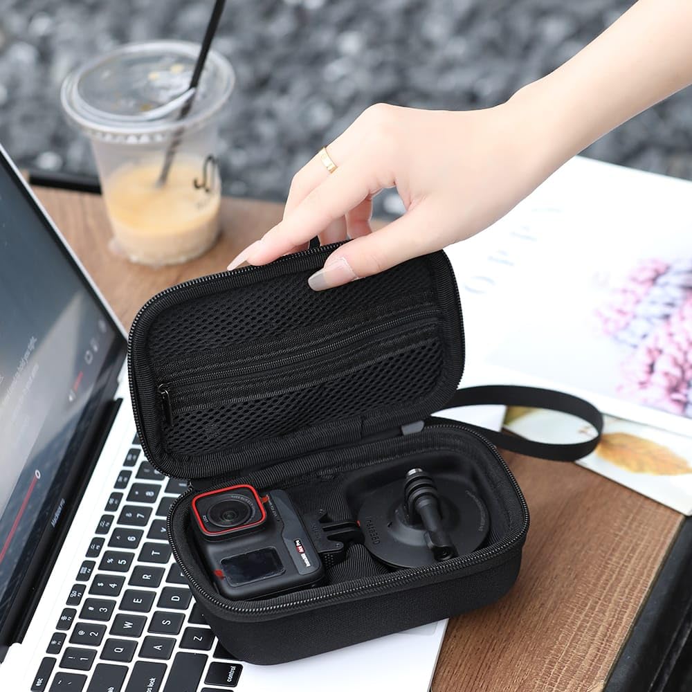 GetZget® Compact Carrying Case Compatible with insta360 Ace Pro Camera & Accessories Mini Storage Bag with Hand Strap