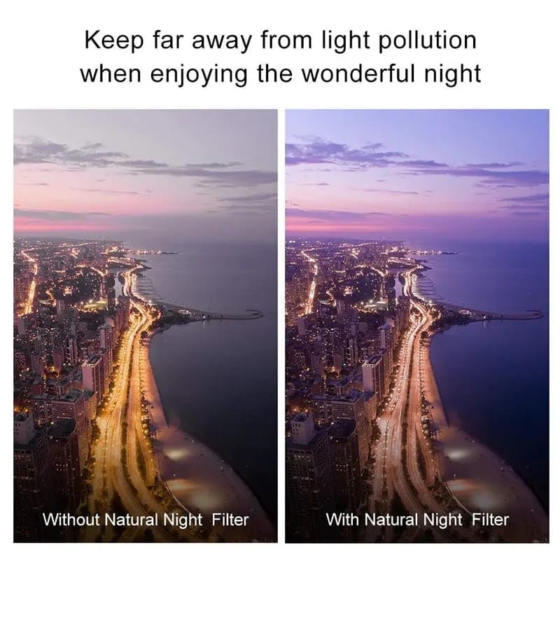 58mm Natural Night Lens Filters For Oneplus 12, iPhone 14/15/16 pro & pro max, Xiaomi 14 Mobile Cover, DSLR Camera