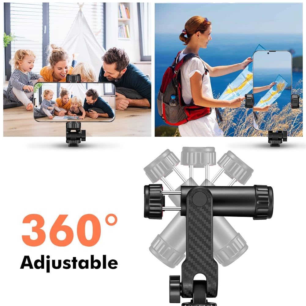 Hot Shoe Phone Holder Mount 360 Degree Adjustable for DSLR Camera, Tripod, Monopd, Ring Light, Selfie Stick Accessories