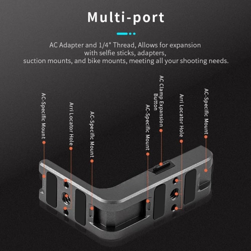 Vertical-Horizontal L Shape Magnetic Base Mount For Action 3/4/ 5 pro Camera Aluminium Alloy Mounting Accessory