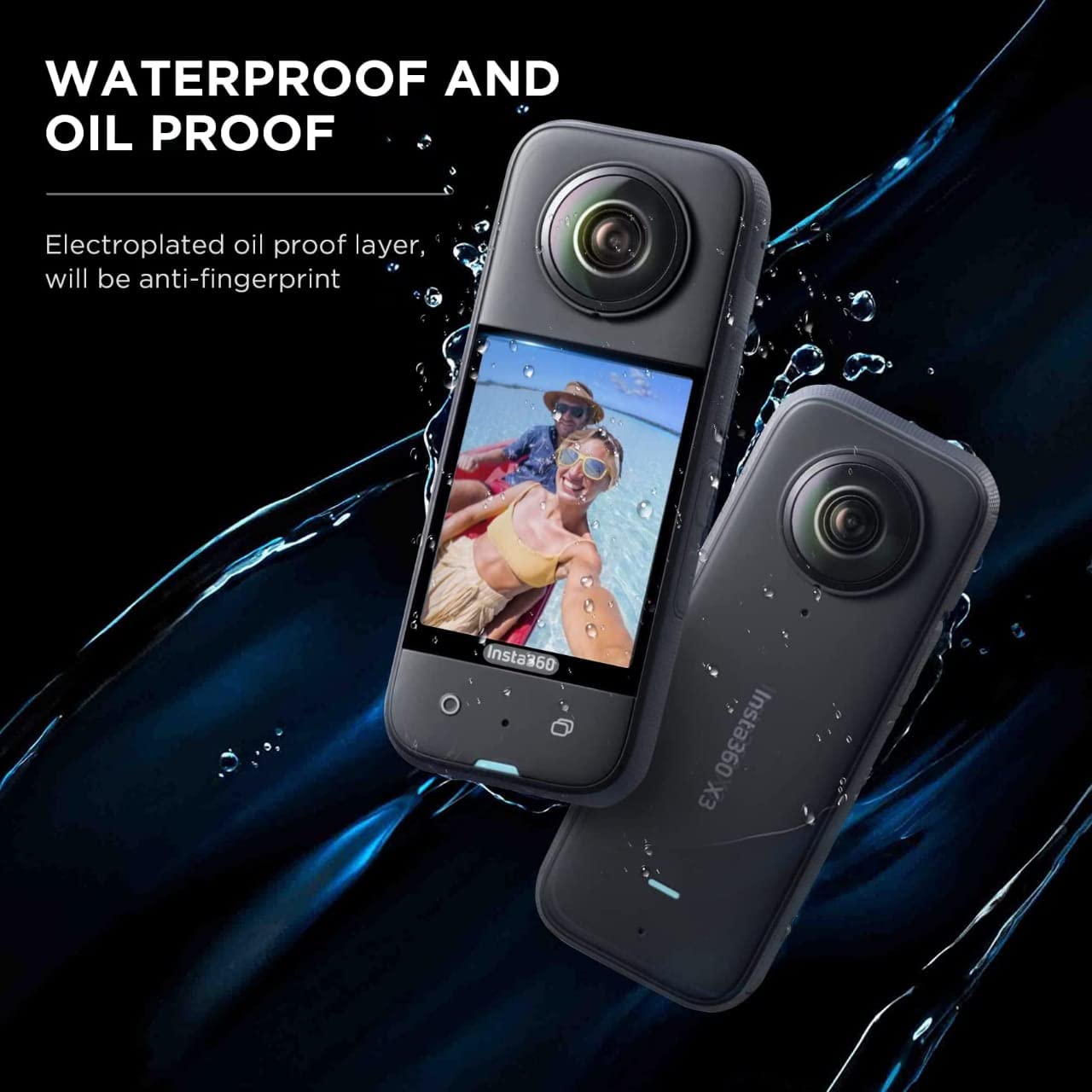 Tempered Glass for Insta360 One X3 HD 2.5D Curved Edge Screen, Dust, Scratch Guard Protection Accessories