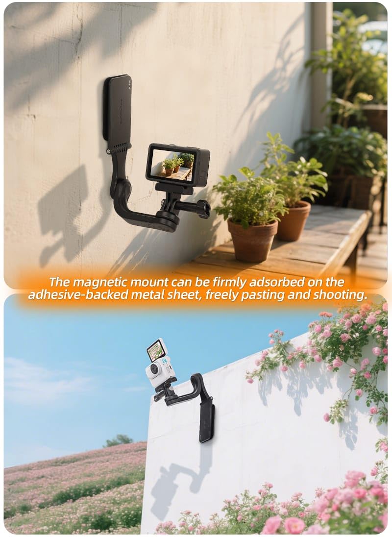 Sunnylife Rotatable Magnetic Mount For DJI Osmo 360, Pocket 3, Action 4/5/5pro, Insta 360 X5/X4/X3, Go Pro Hero 12/11/10 Action Camera Accessory