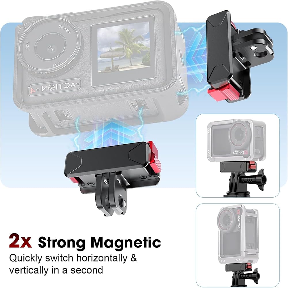 Magnetic Quick Release Base Mount for DJI Action 5, 4, 3, 2 and Osmo 360 (view 2)