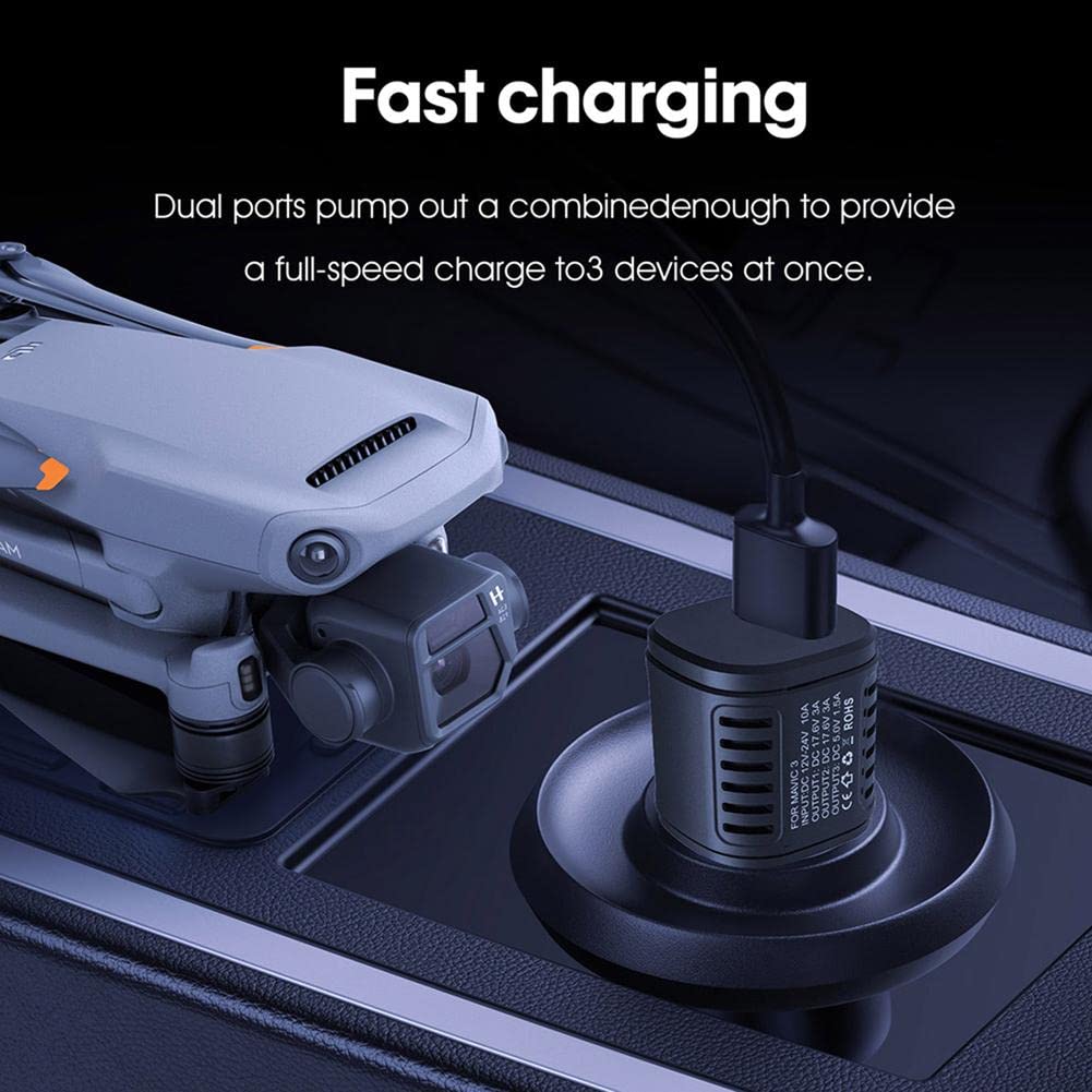 Car Charger for DJI Mavic 3 /3 Pro & Classic Battery Car Charger Accessories