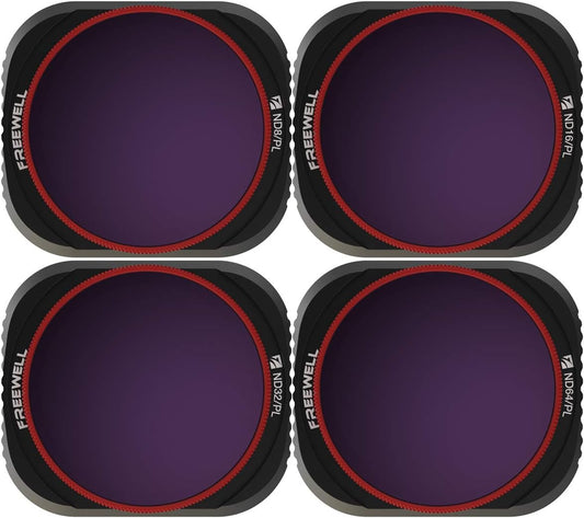 Freewell Bright Day – 4K Series – 4Pack ND8/PL, ND16/PL, ND32/PL, ND64/PL Camera Lens Filters For Dji Mavic 2 Pro