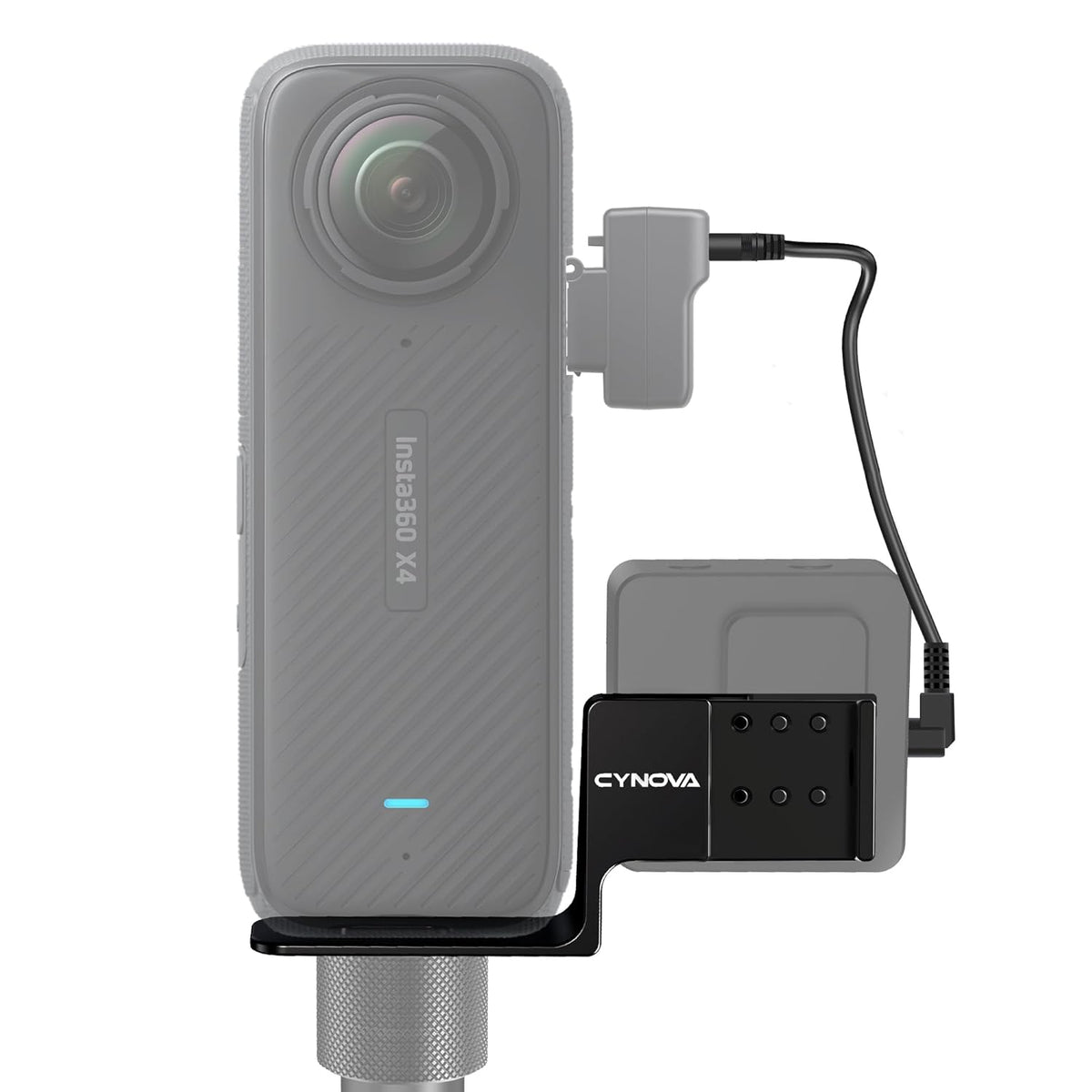 Cynova External Mic Mount Bracket for Insta360 X5, X4, X3 and X2 (view 2)