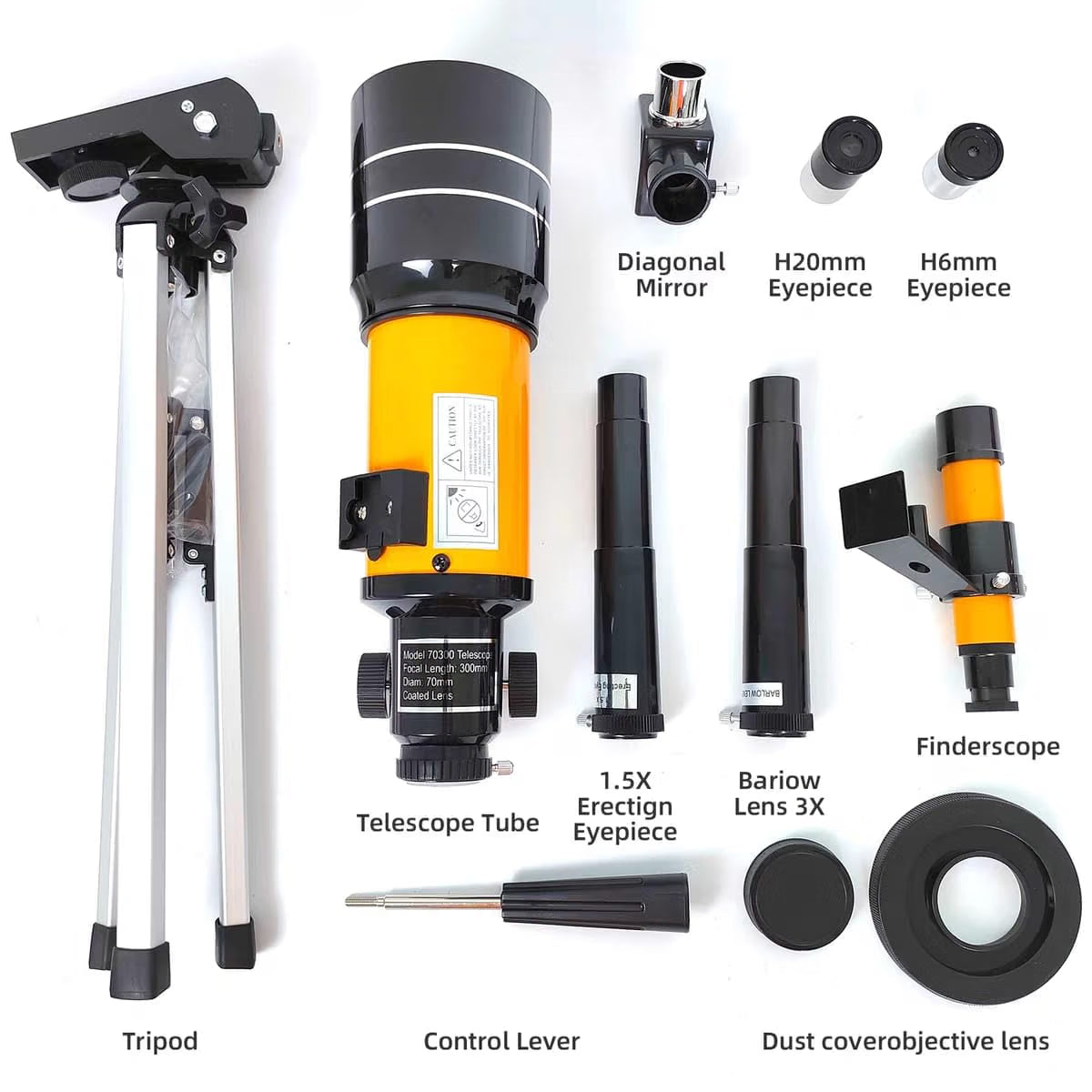 GetZget® 300mm Telescope for Kids & Beginners, Portable Refractor Telescope with Adjustable Tripod, Viewfinder, Eyepiece & Diagonal Prism for Moon, Stars & Nature Viewing