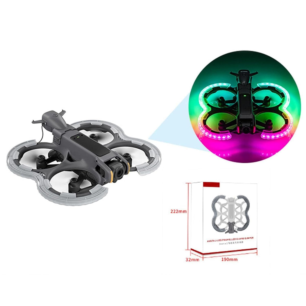 Startrc Led Multicolor Light Strip For DJI Avata 2, RGB Night Flight Accessories