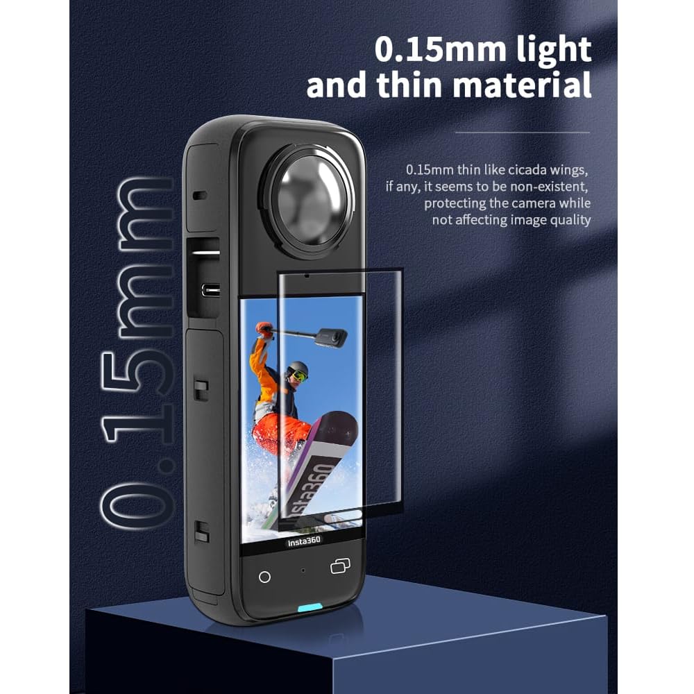 Curved Tempered Film Screen Protector for Insta360 X5 and X4 (Pack of 2) (view 5)