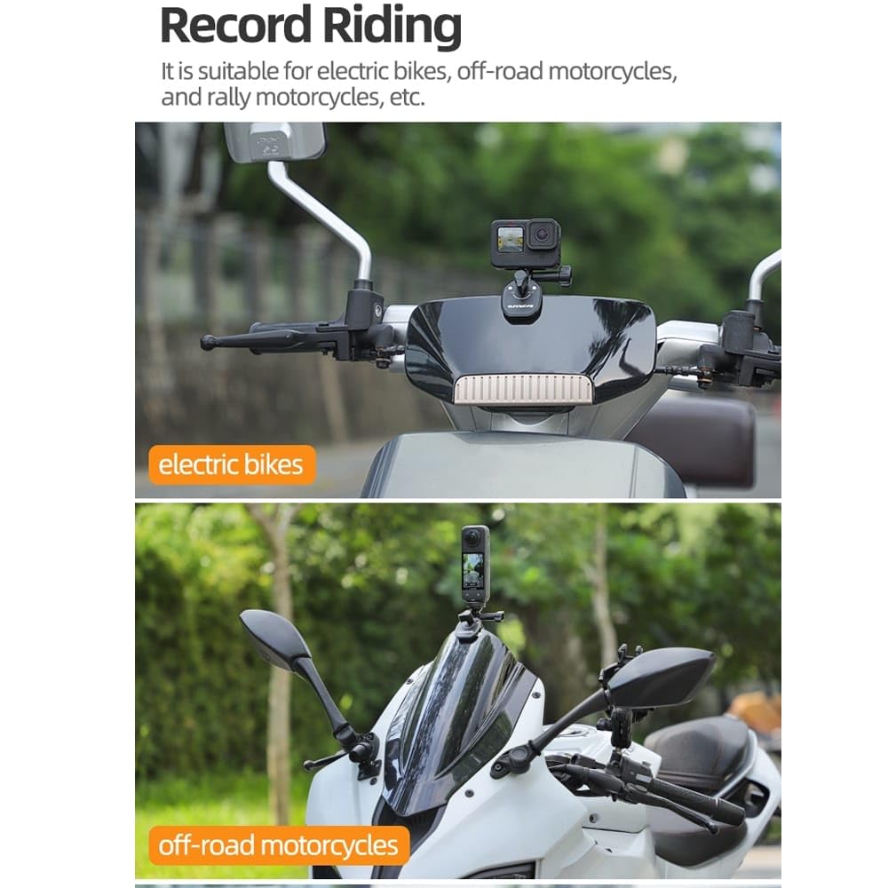 Motorcycle Windshield Mount For DJI Osmo 360, Pocket 3, Action 4/5/5pro, Insta 360 X5/X4/X3, Go Pro Hero 12/11/10 Action Camera Accessory