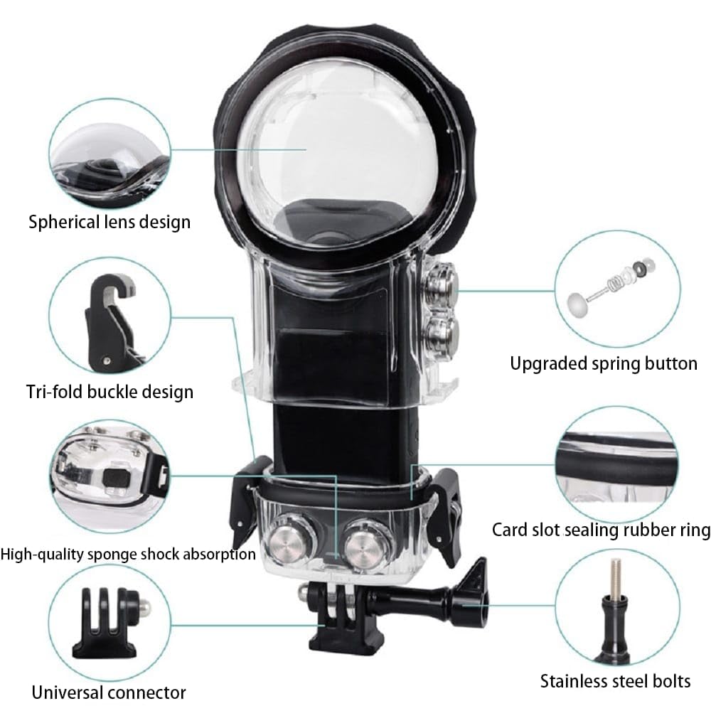 Waterproof Underwater Dive Case for Insta360 One X3 Scubadiving Housing Accessories