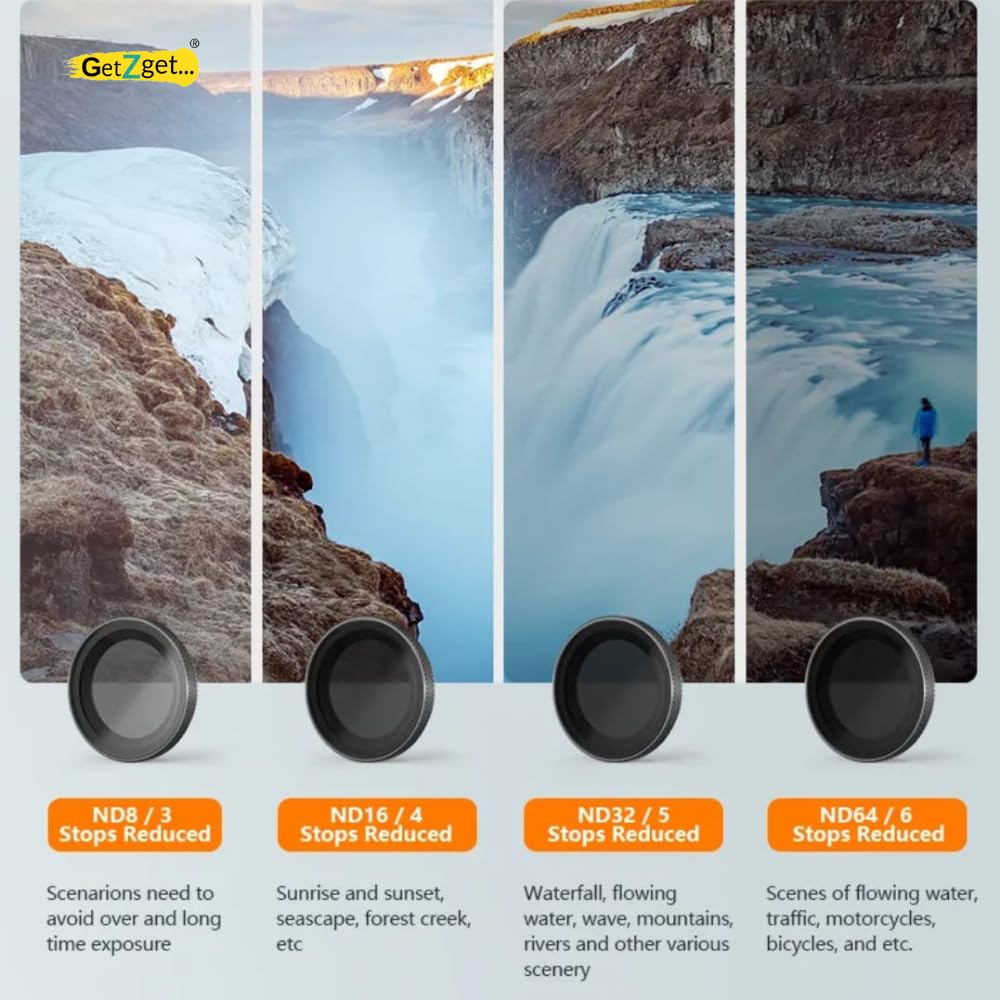 Amagisn Nd Filters 4 in 1 Set for Insta360 Go 3 & Go 2 Camera ND8/ ND16/ ND32/ ND64 Premium Lens Filter Set Accessories