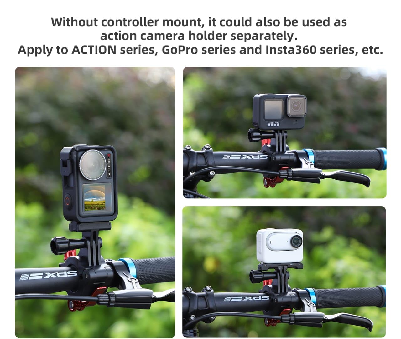Multifunctional Bike Bracket for Insta360 x3/ Ace pro/DJI Action 4/ Pocket 3 & Other Action Camera Mount