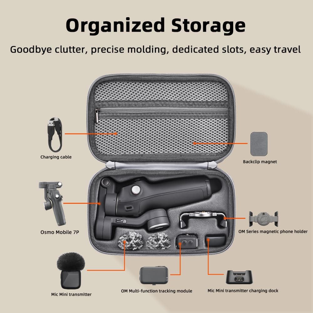 Carrying Case for DJI OM 7/ 7P Portable Mobile Gimbal & Accessories Storage Bag