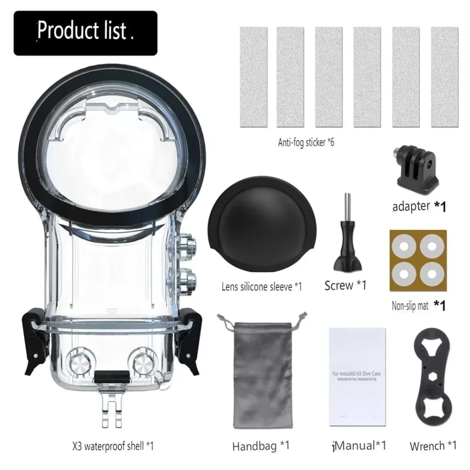 Waterproof Underwater Dive Case for Insta360 One X3 Scubadiving Housing Accessories
