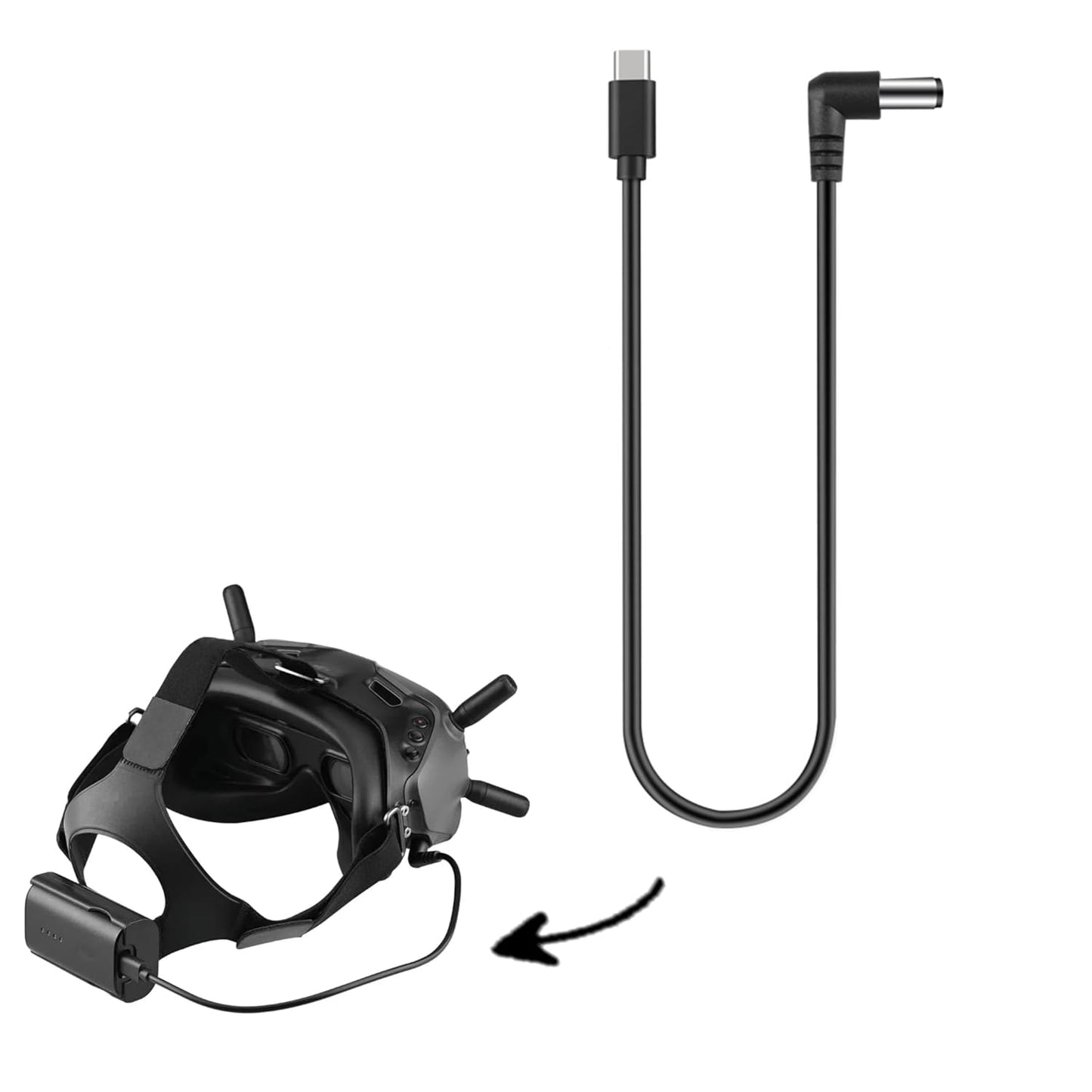 Charging Cable For Dji Goggles 2/ V2 Avata 2 FPV Battery Type C to Goggles DC Line Power Cord