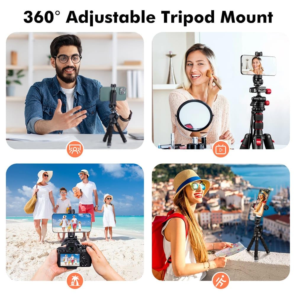 Hot Shoe Phone Holder Mount 360 Degree Adjustable for DSLR Camera, Tripod, Monopd, Ring Light, Selfie Stick Accessories