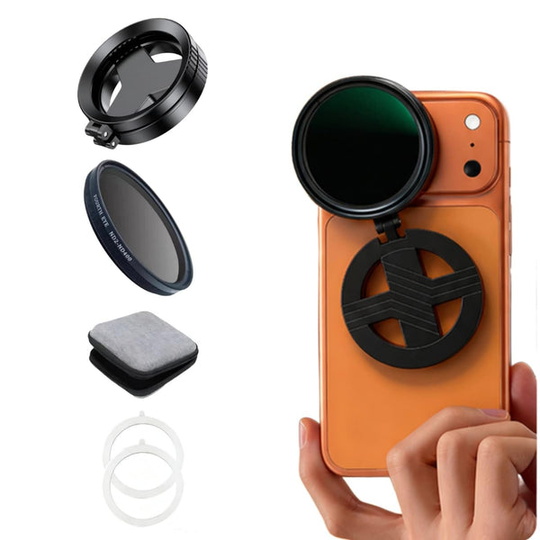 Magnetic 52mm Foldable Adapter with ND2-ND400 Filter for iPhone 13 to 17