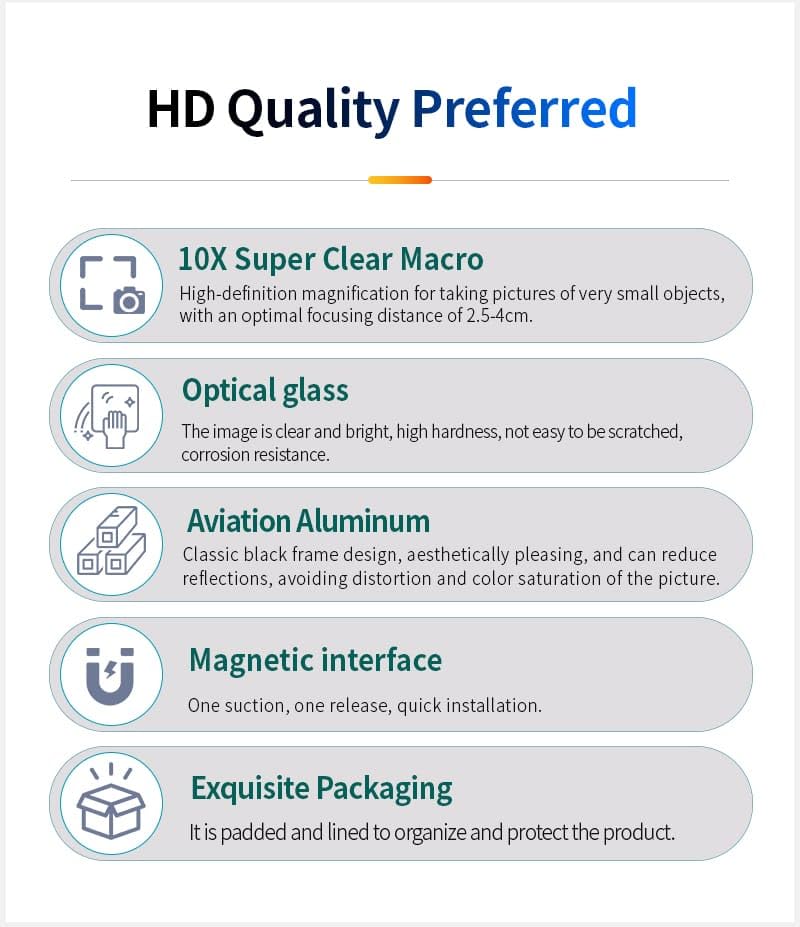10x Macro Lens Clear Magnetic Optical Glass For DJI Osmo Pocket 3 Camera Filter Accessories