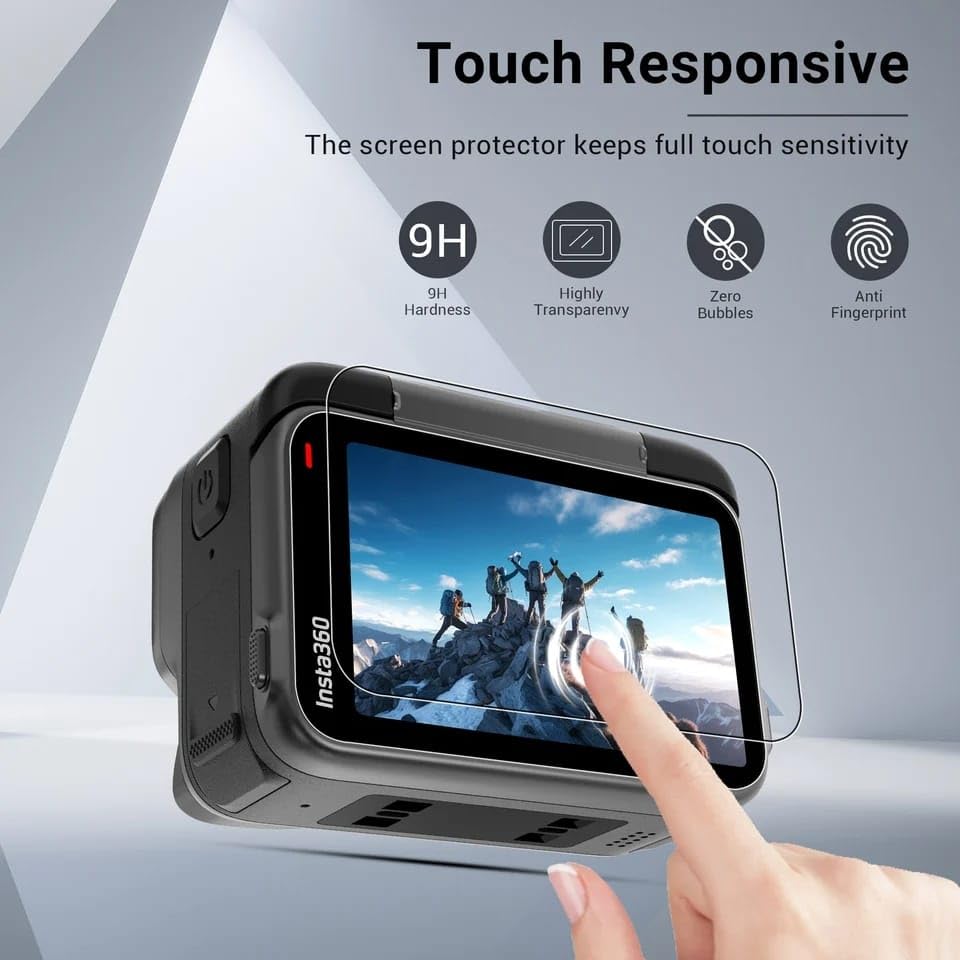 Tempered Glass Screen and Lens Protector for Insta360 Ace Pro 2 (Set of 3) (view 7)