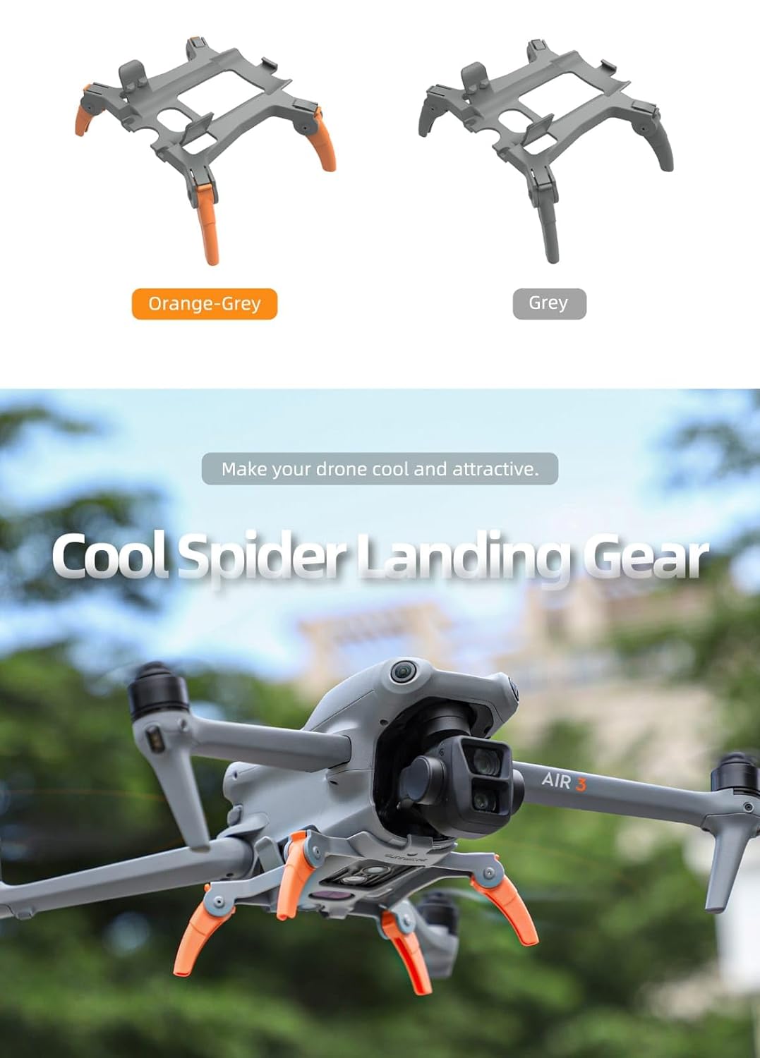 Spider Landing Gear Height Extender for DJI Air 3 / 3S (Grey) (view 2)