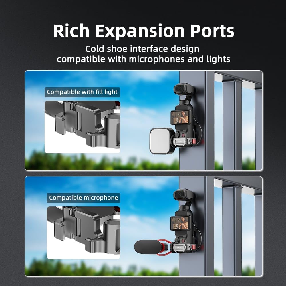 Pocket 3 Accessories Expansion Adapter,Aluminium Magnet Teleprompter Holder Desktop Camera Accessories