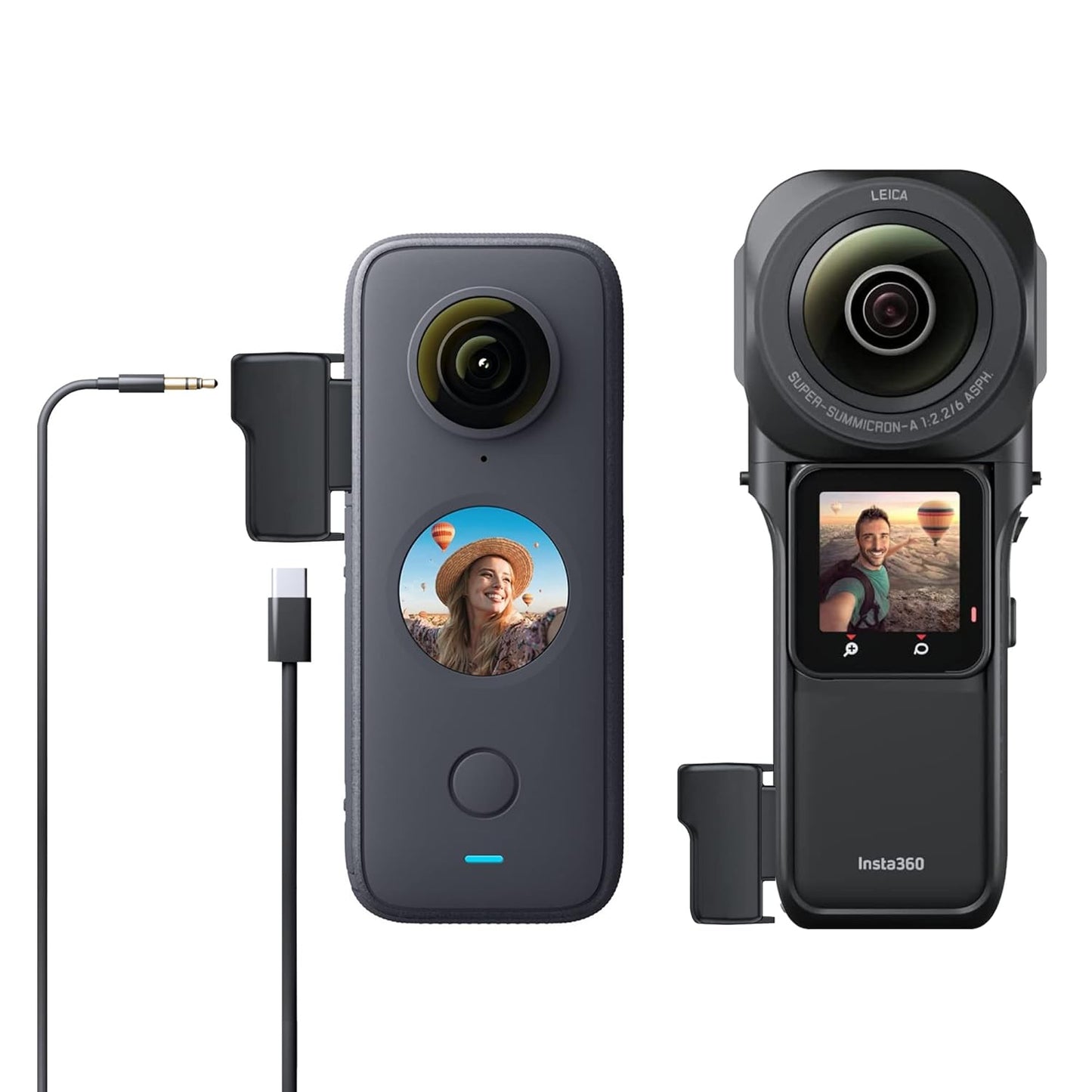 CYNOVA Upgraded Insta 360 Mic Adapter, Audio 3.5mm Jack Compatible with Insta360 One RS 1-inch 360 Mic Adapter / Insta360 One X2 Mic Adapter Extrenal Microphones USB-C Port for Inst360 X2 Accesories
