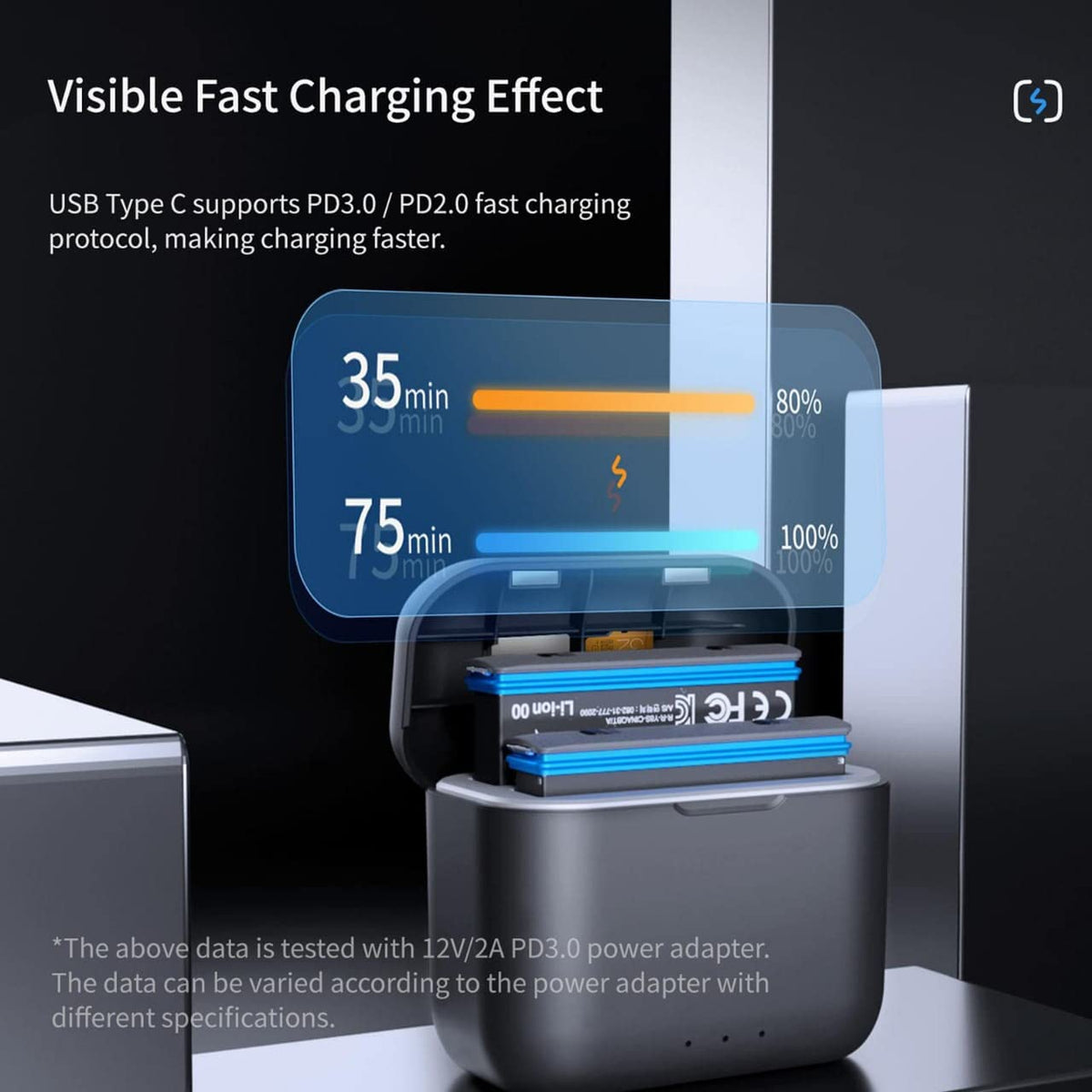 Amagisn 2-Channel Fast Charging Hub for Insta360 One X3 with Micro SD Slots (view 3)