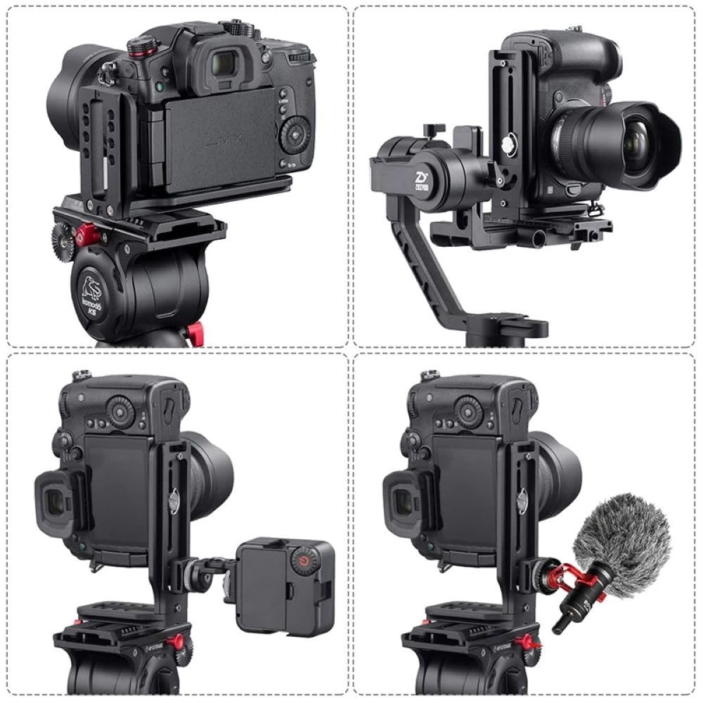 Base Mount L-Shaped Vertical & Horizontal Quick Release Plate For DJI Ronin RS 4, RS 3, RS 2, RSC Gimbal, Sony & Canon Cameras