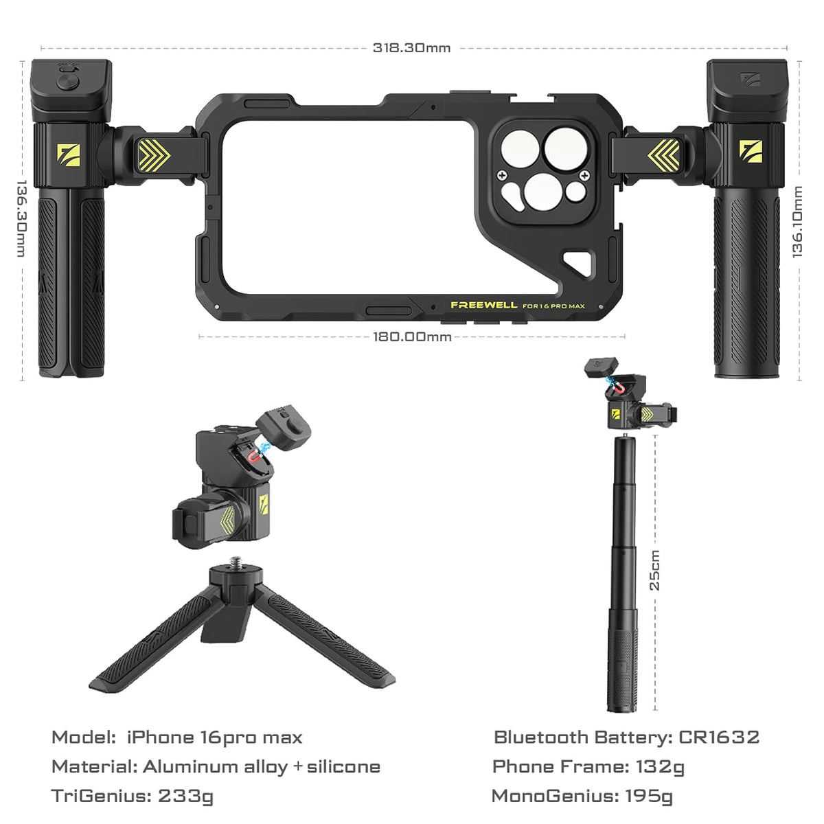 Freewell Genius Rig Tool-Free Smartphone Cage for iPhone 16 Pro Max (view 2)