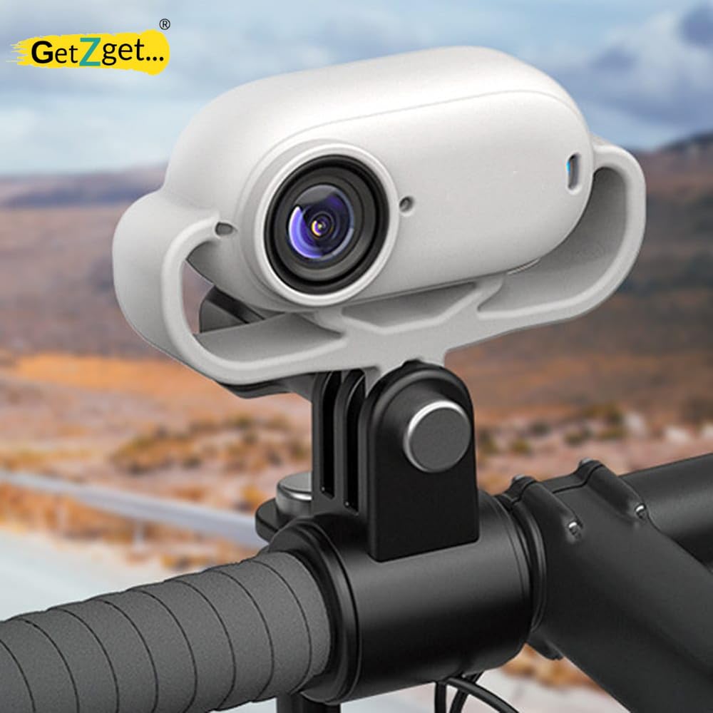 Horizontal Mount Cover for insta360 Go 3 Silicone Case Shockproof Designed Mount Frame 1/4 Thread Adapter Install on DJI Drone, Bike, Cycle, Helmet Camera Protection Accessories (Black)