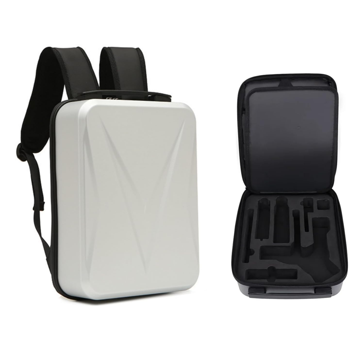 DJI Ronin Rs Gimbal Accessories Travel Protection Hard Shell Premium Backpack with Safty Belt EVA Foam Inside (Silver Hard Look)