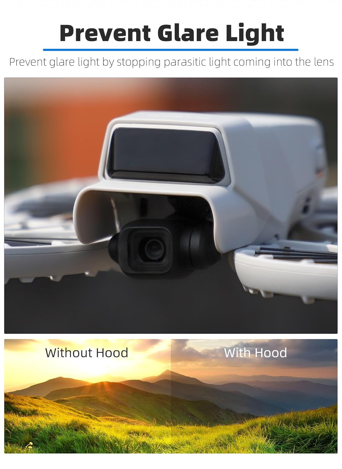 DJI Flip Gimbal Camera Crash Protector Guard Lens Sun Hood Grey (Getzget)