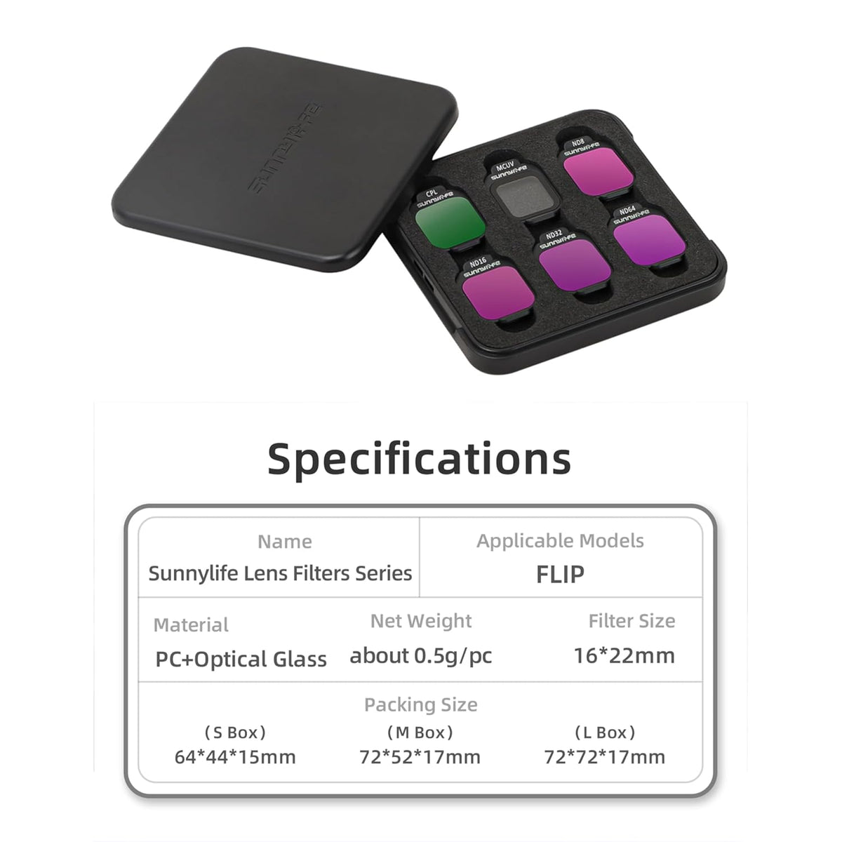 6-in-1 ND Filter Set for DJI Flip and Lito X1 (MCUV, CPL, ND8-ND64) (view 3)