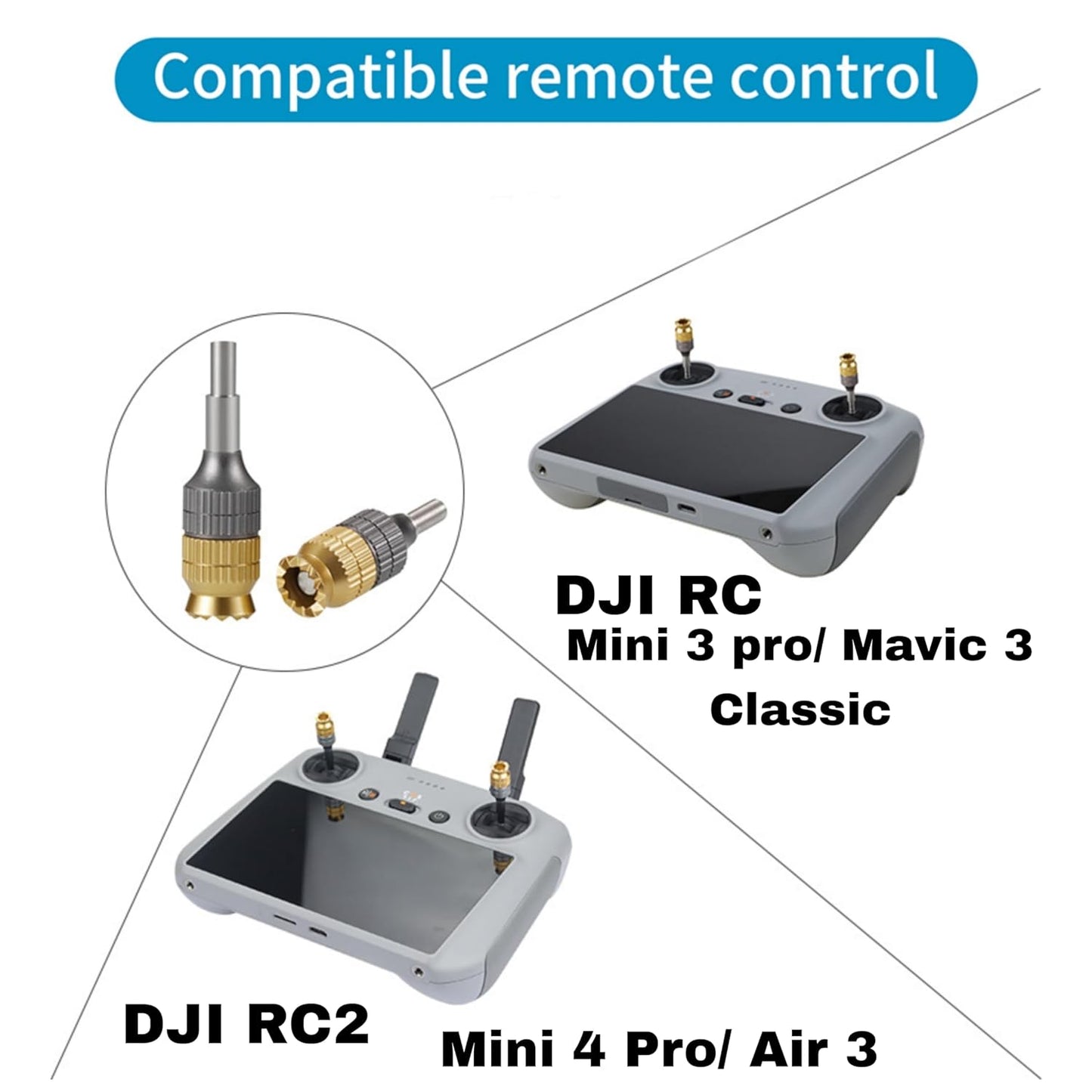 Height Adjustable Joystick for DJI Mini 3 Pro, Mini 4 Pro, Mavic 3 Classic, Air 3 Dji RC2/ Dji RC Remote