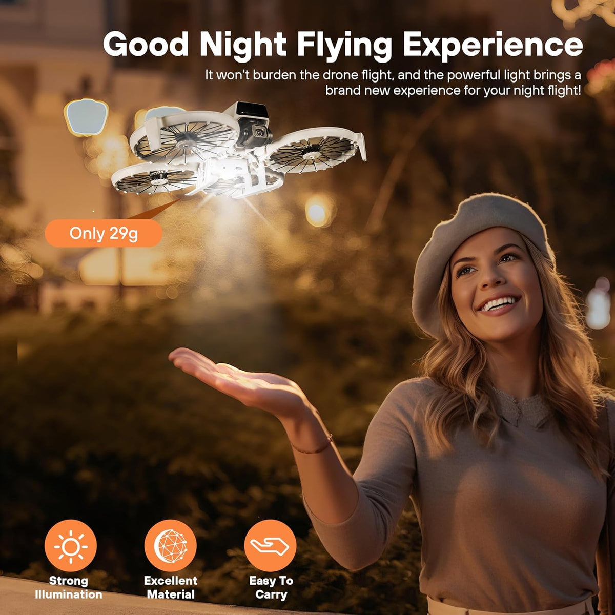 2-in-1 LED Landing Gear Height Extender with Search Light for DJI Flip (view 2)