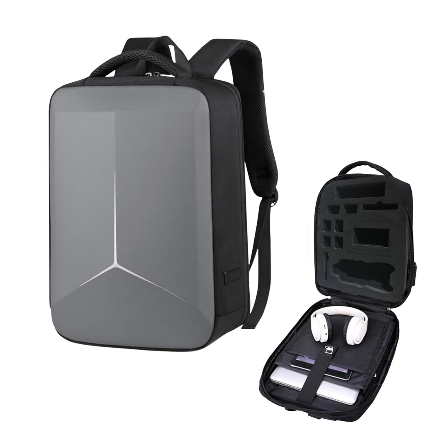 Dji Air 3/ 3S & Accessories Storage Backpack equipped with Number Lock, EVA Foam, Double safety Belt & Charging Point (Grey)