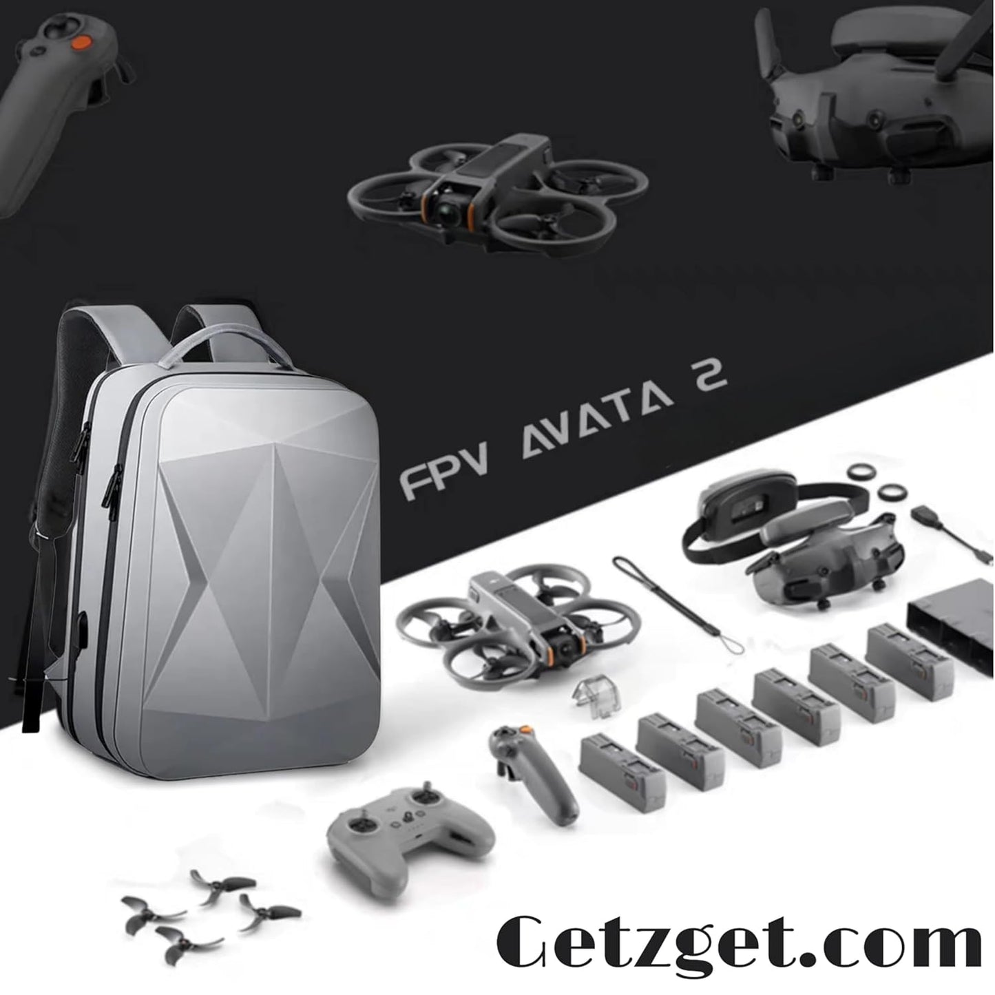 Hard Shell Waterproof Backpack for DJI Avata 2 & Accessories