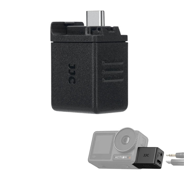 JJC USB-C to 3.5mm Mic Adapter for DJI Osmo Action 6, 5 Pro and 4