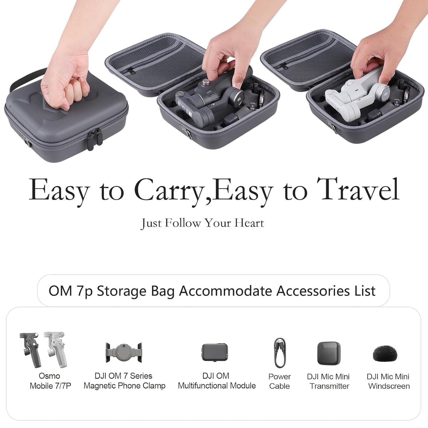 GetZget® Bag for DJI OM 7/ 7P (Osmo 7) Portable Mobile Gimbal & Accessories Storage Bag