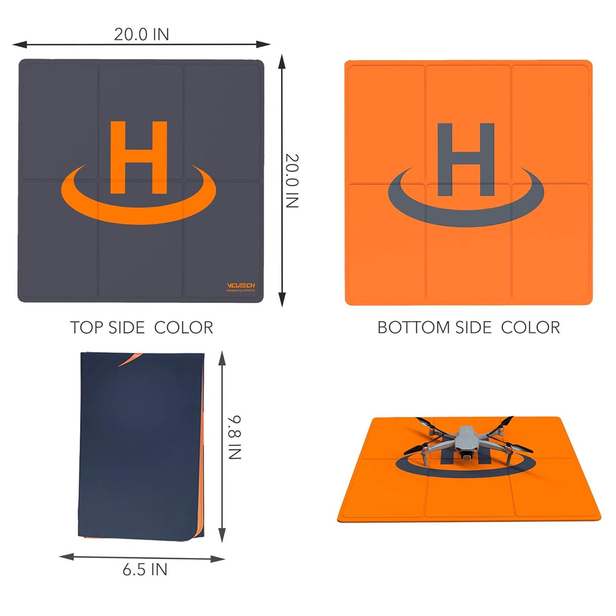 Fast-Fold Waterproof Landing Pad (50cm) for DJI Mini, Air, Mavic, Neo, Flip (view 5)