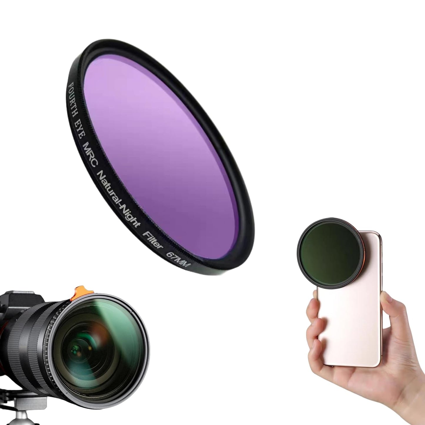 58mm Natural Night Lens Filters For Oneplus 12, iPhone 14/15/16 pro & pro max, Xiaomi 14 Mobile Cover, DSLR Camera