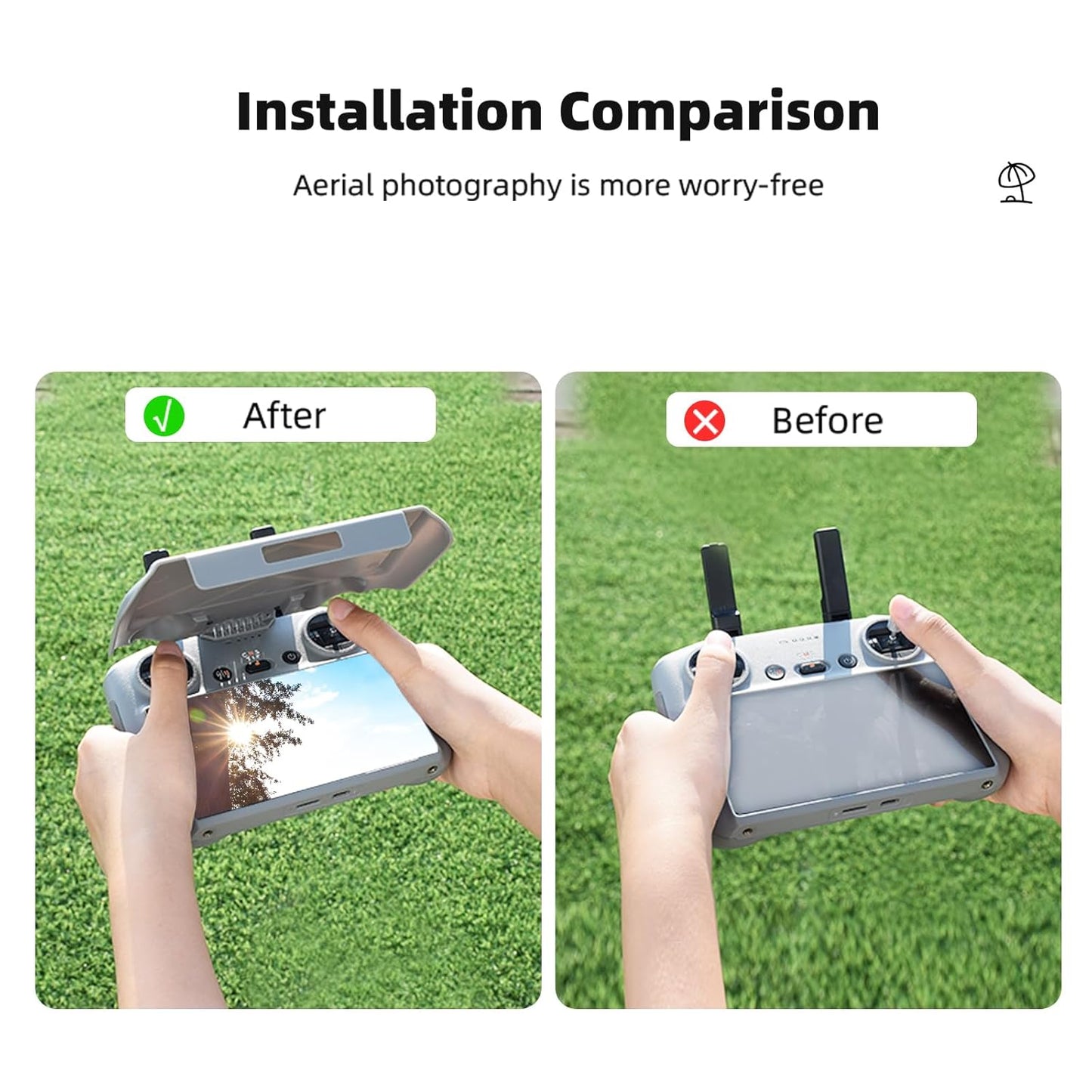 DJI RC 2 Controller Screen Protection Joysticks Protector Sun Hood